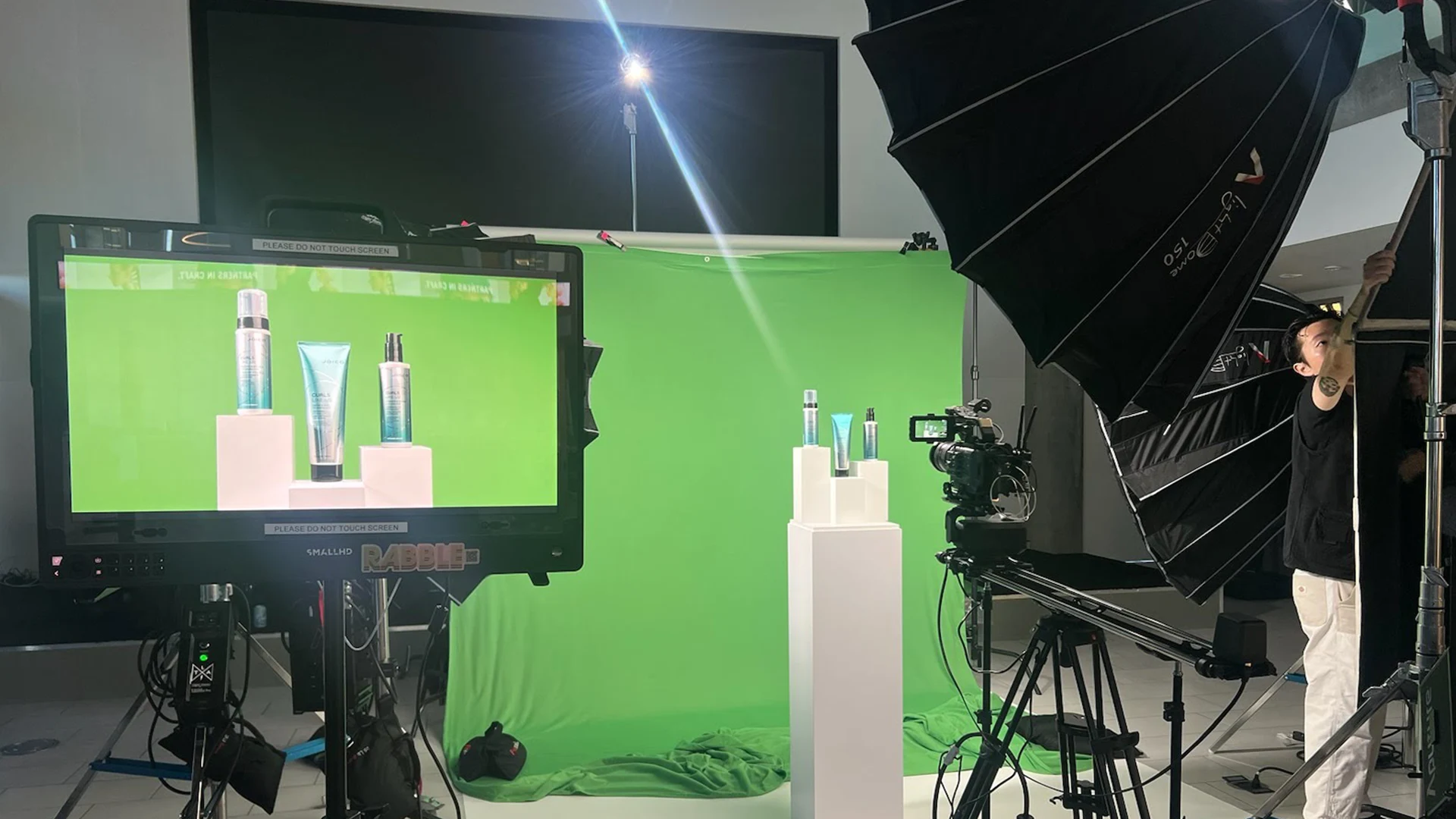 Product photography shoot in progress